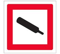 Vsafety 6E058AF-S'Gasses Under Pressure' Sign, Square, 100 mm x 100 mm (Pack of 3)