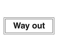 Vsafety 71034AX-S'Way Out' Sign, Landscape, 300 mm x 100 mm (Pack of 3)