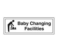 Vsafety 71043AX-R'Baby Changing Facilities' Sign, Landscape, 300 mm x 100 mm (Pack of 3)