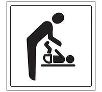 Vsafety 71053AM-R'Baby Changing Facilities Logo' Sign, Square, 150 mm x 150 mm (Pack of 3)