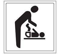 Vsafety 71053AT-R'Baby Changing Facilities Logo' Sign, Square, 200 mm x 200 mm (Pack of 3)