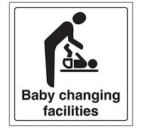 Vsafety 71054AM-R'Baby Changing Facilities' Sign, Square, 150 mm x 150 mm (Pack of 3)