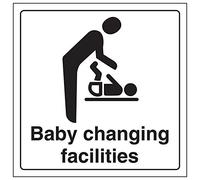 Vsafety 71054AM-S'Baby Changing Facilities' Sign, Square, 150 mm x 150 mm (Pack of 3)