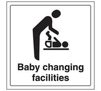 Vsafety 71054AT-R'Baby Changing Facilities' Sign, Square, 200 mm x 200 mm (Pack of 3)