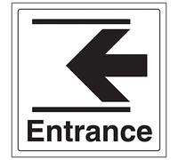 Vsafety 71056AT-S'Entrance/Slide Left' Sign, Square, 200 mm x 200 mm (Pack of 3)