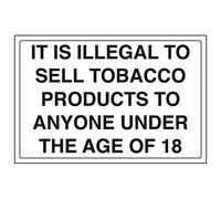 Vsafety 72026BA-R'Tobacco Products/Illegal To Under 18's' Sign, 300 mm x 200 mm (Pack of 3)