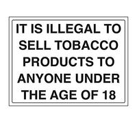 Vsafety 72026BF-R'Tobacco Products/Illegal To Under 18's' Sign, 400 mm x 300 mm (Pack of 3)