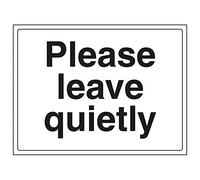 Vsafety 72031BF-S'Please Leave Quietly' Sign, Landscape, 400 mm x 300 mm (Pack of 3)