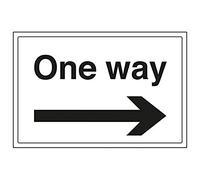 Vsafety 74013BA-R'One Way/Arrow Right' Sign, Landscape, 300 mm x 200 mm (Pack of 3)