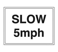 Vsafety 74021BF-R'Slow, 5mph' Sign, Landscape, 400 mm x 300 mm (Pack of 3)