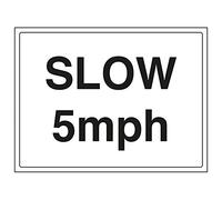 Vsafety 74021BF-S'Slow, 5mph' Sign, Landscape, 400 mm x 300 mm (Pack of 3)