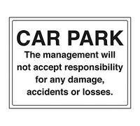 Vsafety 74029BF-S'Car Park/No Responsibility Taken' Sign, 400 mm x 300 mm (Pack of 3)