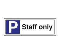 Vsafety 74031AX-S'Staff Only Parking' Sign, Landscape, 300 mm x 100 mm (Pack of 3)