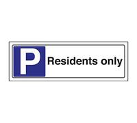 Vsafety 74032AX-S'Residents Only' Sign, Landscape, 300 mm x 100 mm (Pack of 3)