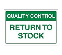 Vsafety 75007BA-S'Return To Stock' Sign, Landscape, 300 mm x 200 mm (Pack of 3)