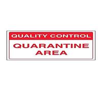 Vsafety 75012BA-S'Quarantine Area' Sign, Landscape, 300 mm x 200 mm (Pack of 3)