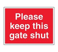 Vsafety 76009BF-S'Please Keep This Gate Shut' Sign, Landscape, 400 mm x 300 mm (Pack of 3)
