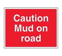 Vsafety 76015BF-R'Caution Mud On Road' Sign, Landscape, 400 mm x 300 mm (Pack of 3)