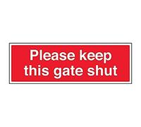 Vsafety 76025BJ-R'Please Keep This Gate Shut' Sign, Landscape, 450 mm x 150 mm (Pack of 3)