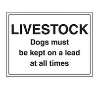 Vsafety 76031BF-S'Livestock/Dogs Kept On Lead At All Times' Sign, 400 mm x 300 mm (Pack of 3)