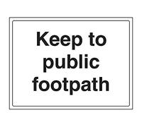 Vsafety 76041BF-S'Keep To Public Footpath' Sign, Landscape, 400 mm x 300 mm (Pack of 3)