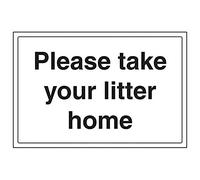 Vsafety 76045BF-R'Please Take Your Litter Home' Sign, Landscape, 400 mm x 300 mm (Pack of 3)