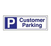 Vsafety 78001AX-R'Customer Parking' Sign, Landscape, 300 mm x 100 mm (Pack of 3)