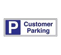 Vsafety 78001BJ-S'Customer Parking' Sign, Landscape, 450 mm x 150 mm (Pack of 3)