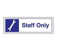 Vsafety 78007AX-R'Garage - Staff Only' Sign, Landscape, 300 mm x 100 mm (Pack of 3)