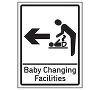 VSafety Baby Changing Facilities Arrow Left - 200mm x 300mm - Self Adhesive Vinyl