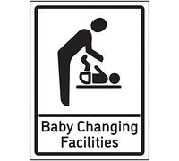 VSafety Baby Changing Facilities Sign - 150x200mm - 3mm Brushed Aluminium Composite