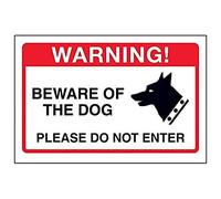 VSafety Beware Of The Dog, Please Do Not Enter Sign - 200mm x 150mm - 1mm Rigid Plastic