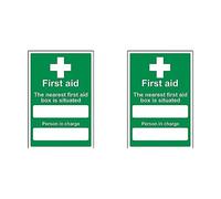 VSafety Box Situated/Person In Charge Sign - Portrait - 200mm x 300mm - 1mm Rigid Plastic (Pack of 2)