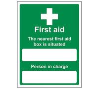 VSafety Box Situated/Person In Charge Sign - Portrait - 200mm x 300mm - 2mm Rigid Plastic