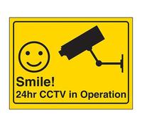 VSafety Camera - 24hr CCTV in Operation Sign - 150mm x 100mm - Self Adhesive Vinyl