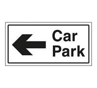 VSafety Car Park Arrow Left Sign - 300x150mm - 3mm Aluminium Composite With Anti