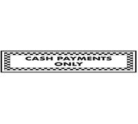 VSafety Cash Payments Only Sign - 300mm x 100mm - Window Sticker