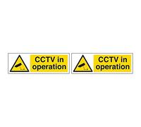 VSafety Cctv In Operation Sign - Landscape - 300mm x 100mm - 1mm Rigid Plastic & Cctv In Operation Sign - Landscape - 300mm x 100mm - Self Adhesive Vinyl