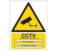 VSafety CCTV/This Scheme is Controlled By Sign - Portrait - 150mm x 200mm - 1mm Rigid Plastic