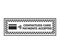 VSafety Contactless Card Payments Accepted Sign - 300mm x 100mm - Self Adhesive
