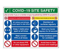 Vsafety Covid-19 Site Safety - If You Have Symptoms - 800mm X 600mm - 2mm Rigid Plastic