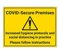 Vsafety CV-Secure Prem - Follow Instructions - 600mm x 450mm - 2mm Yellow Rigid Plastic