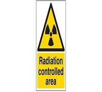 VSafety Danger Controlled Area Warning Sign - Portrait - 200mm x 300mm - 1mm Rigid Plastic