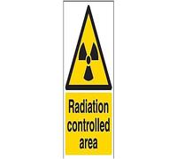 VSafety Danger Controlled Area Warning Sign - Portrait - 200mm x 300mm - Self Adhesive Vinyl