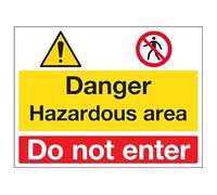 VSafety Danger/Hazardous Area/Do Not Enter - 800x600mm 3mm Aluminium Composite With Fixing Channel Safety Sign
