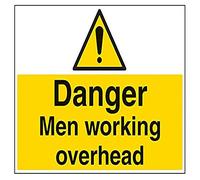 Vsafety Danger Men Working Overhead Warning Sign - 600mm x 450mm - 2mm Rigid Plastic