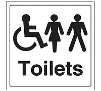 VSafety Disabled/Gents/Ladies Toilet Door Sign - Square - 200mm x 200mm - Self Adhesive Vinyl