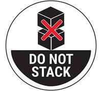 VSafety Do Not Stack Boxes Black Sticker - 50mm Diameter (Roll of 250)