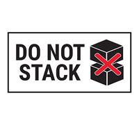 VSafety Do Not Stack Boxes Black Sticker - 51x25mm (Roll of 250)