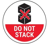 VSafety Do Not Stack Boxes Red Sticker - 50mm Diameter (Roll of 250)